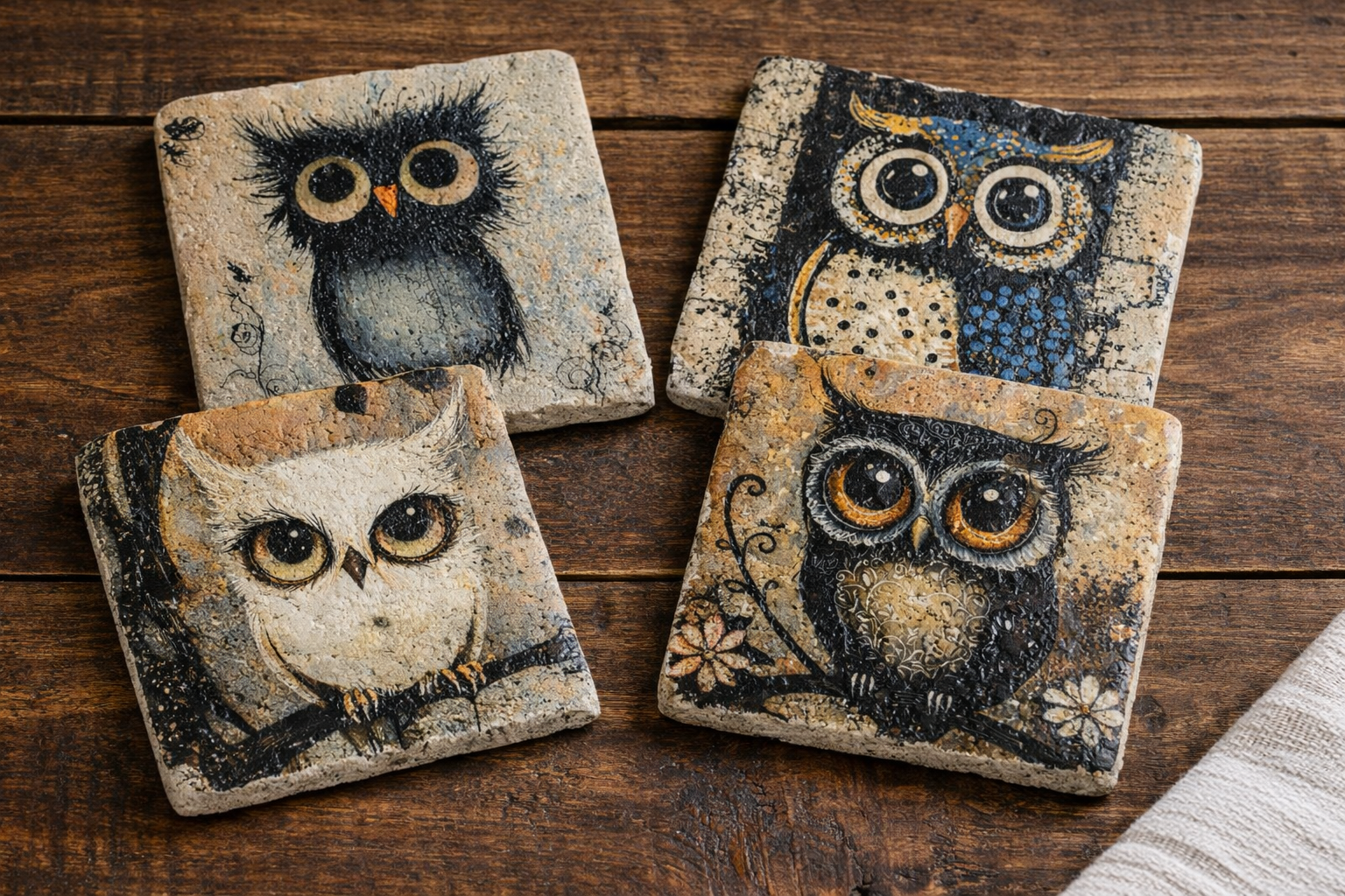 Stay Owl-Some Stone Coaster Collection